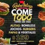Promoción Rebel Wings Come Todo lo que Quieras por solo $169