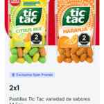 Cupón Oxxo Spin Premia de 2x1 en pastillas Tic Tac