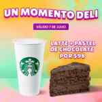 En Starbucks llévate un latte + pastel de chocolate por $98