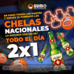 En Sumo Buffet 2x1 en cervezas nacionales los martes y jueves