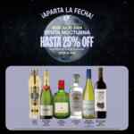 Venta Nocturna Vinoteca: Hasta 25% de descuento en vinos y licores hoy 31 de julio