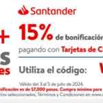 Cupón Walmart Aniversario de 15% de bonificación + 12 MSI con Santander
