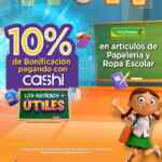 En Bodega Aurrera 10% de bonificación al pagar con Cashi en Papelería y Ropa Escolar