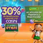 Promo Regreso a Clases Bodega Aurrera: 30% de bonificación en Cashi en papelería y uniformes