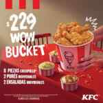 Wow Bucket KFC: 8 piezas de pollo + 2 purés de papa + 2 ensaladas por $229