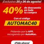 Cupón App McDonalds de 40% de descuento en tu pedido por Automac