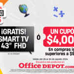 Venta Nocturna de Regreso a Clases Office Depot: Compra $9,999 y llévate Pantalla de 43” GRATIS o un cupón de $4000