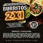 2x1 en burritos en Perros y Burros de lunes a miércoles