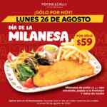 Día de la Milanesa Potzollcalli: Milanesa de pollo + ensalada + papas a la francesa a sólo $59 hoy