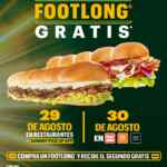 Subway 2x1 en footlongs este 29 y 30 de agosto