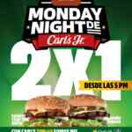 Promoción Monday Night de Carl's Jr: 2x1 en hamburguesas participantes los lunes a partir de las 5:00 PM