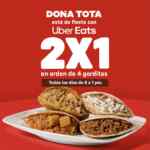 2x1 en orden de 4 gorditas en Doña Tota al pedir por Uber Eats