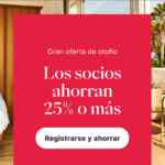Venta de Otoño Hoteles.com con hasta 25% de descuento hasta 2025