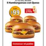 Cupón McDonald's 5 hamburguesas con queso a solo $99