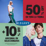 En Old Navy 50% de descuento en toda la tienda + 10% adicional en seleccionados hasta hoy