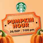 Pumpkin Hour Starbucks: Cata y degustación en tiendas Starbucks participantes hoy a las 7:00 PM