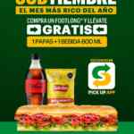 Promo Subway App Mes Patrio: papas y refresco Gratis en la compra de 1 sub footlong