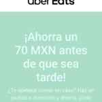 Cupón Uber Eats de $70 de descuento en tu siguiente pedido