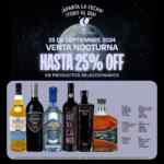 Venta Nocturna Vinoteca 25 de septiembre: 25% de descuento en vinos y licores participantes