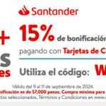 Cupón Walmart de 15% de descuento + 12 msi pagando con Santander