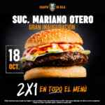 2x1 en Cuarto de Kilo sucursal Mariano Otero mañana por inauguración
