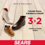 3x2 en zapatos y tenis para toda la familia en Sears del 16 al 31 de octubre