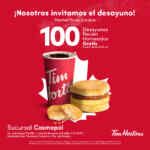 100 desayunos GRATIS en la apertura de Tim Hortons Cosmopol mañana martes