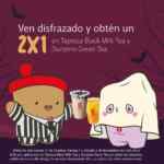 2x1 en bebidas seleccionadas en Gong Cha si vas disfrazado