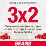 En Sears 3x2 en chamarras, suéteres, abrigos, chalecos y ropa invernal para toda la familia