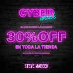 Cyber Week Steve Madden: 30% off en toda la tienda
