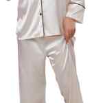 Oferta flash: pijama de satén suave para mujer de 2 piezas baja a su menor precio