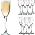 Set de 12 copas altas flauta de vidrio para vino espumoso, sidra y champaña bajan a un gran precio