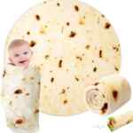 Cobija de felpa suave con diseño de tortilla de harina para bebé o mascota baja de precio a solo $99