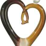 Escultura decorativa de vidrio soplado Corazón en Pareja baja a un gran precio