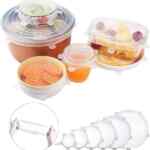 Liquidación de juego de 6 tapas elásticas reutilizables de silicona en su precio más bajo
