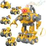 Colección de 5 carritos de juguete de construcción que se arman en robot bajan a un excelente precio