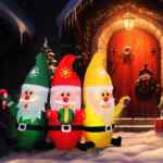 Juego de 3 inflables navideños de Santa Claus con luz LED bajan de precio