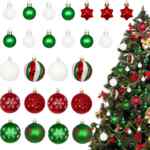 Juego de 44 adornos navideños y esferas bajan a un precio buenísimo