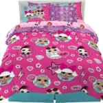 Juego de cama completo LOL Surprise tamaño matrimonial con sábanas, edredón y fundas