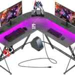 Escritorio gamer en L con luces LED baja a su menor precio con cupón y meses sin intereses