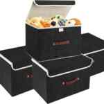 Juego de 4 cajas de almacenamiento multiusos de gran capacidad con tapas y asas bajan a un gran precio