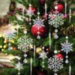 Juego de 20 adornos navideños copos de nieve transparentes bajan a un excelente precio