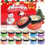 12 pack velas aromáticas con diseño navideño bajan a un excelente precio