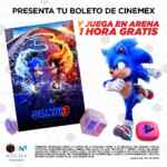 En Arena presenta un boleto de Sonic 3 de Cinemex y juega GRATIS por 1 hora