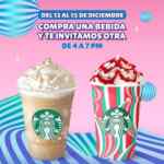 2x1 en bebidas en Starbucks de 4:00 a 7:00 PM este fin de semana