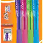 4 pack bolígrafos de colores BIC Bu3 Grip Fashion retráctiles bajan a un gran precio