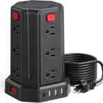 Regleta de alimentación con protección de sobretensiones y 12 conexiones eléctricas y USB baja a su menor precio
