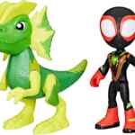 Juego de 2 figuras de acción Marvel Spidey y sus amigos con Spider-Man Miles Morales y Electrosaurus