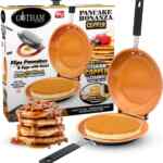 Sartén doble antiadherente de cobre y cerámica para omelettes y hot cakes baja a su menor precio