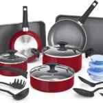 Batería de cocina esencial Bella 21 piezas con ollas, sartenes, utensilios, recipientes de almacenamiento y para hornear baja a un gran precio